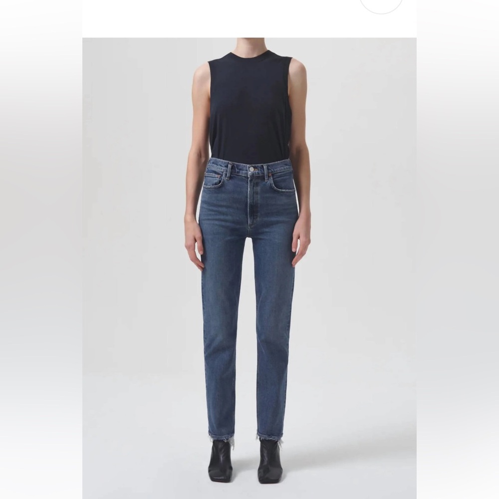 Agolde High Rise Dark Blue Jeans